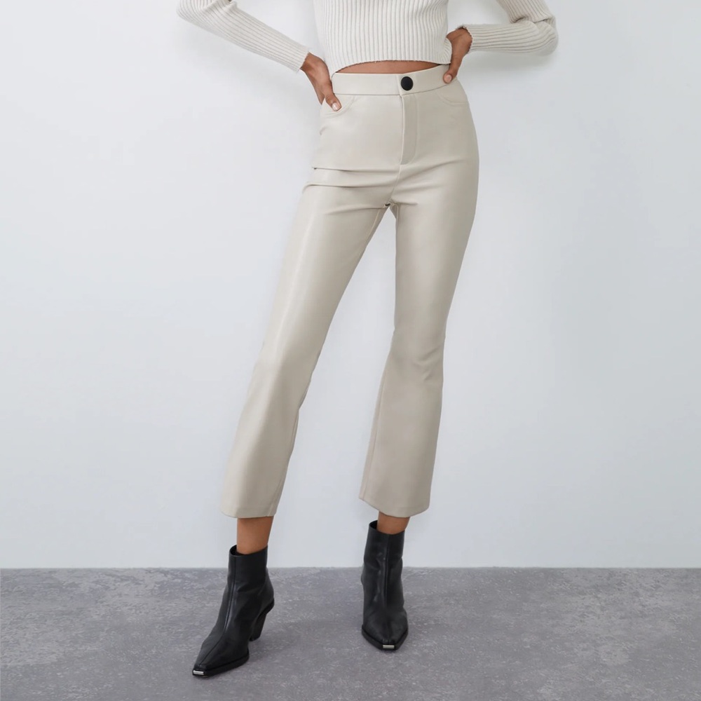 Zara High Waisted Faux Leather Pants